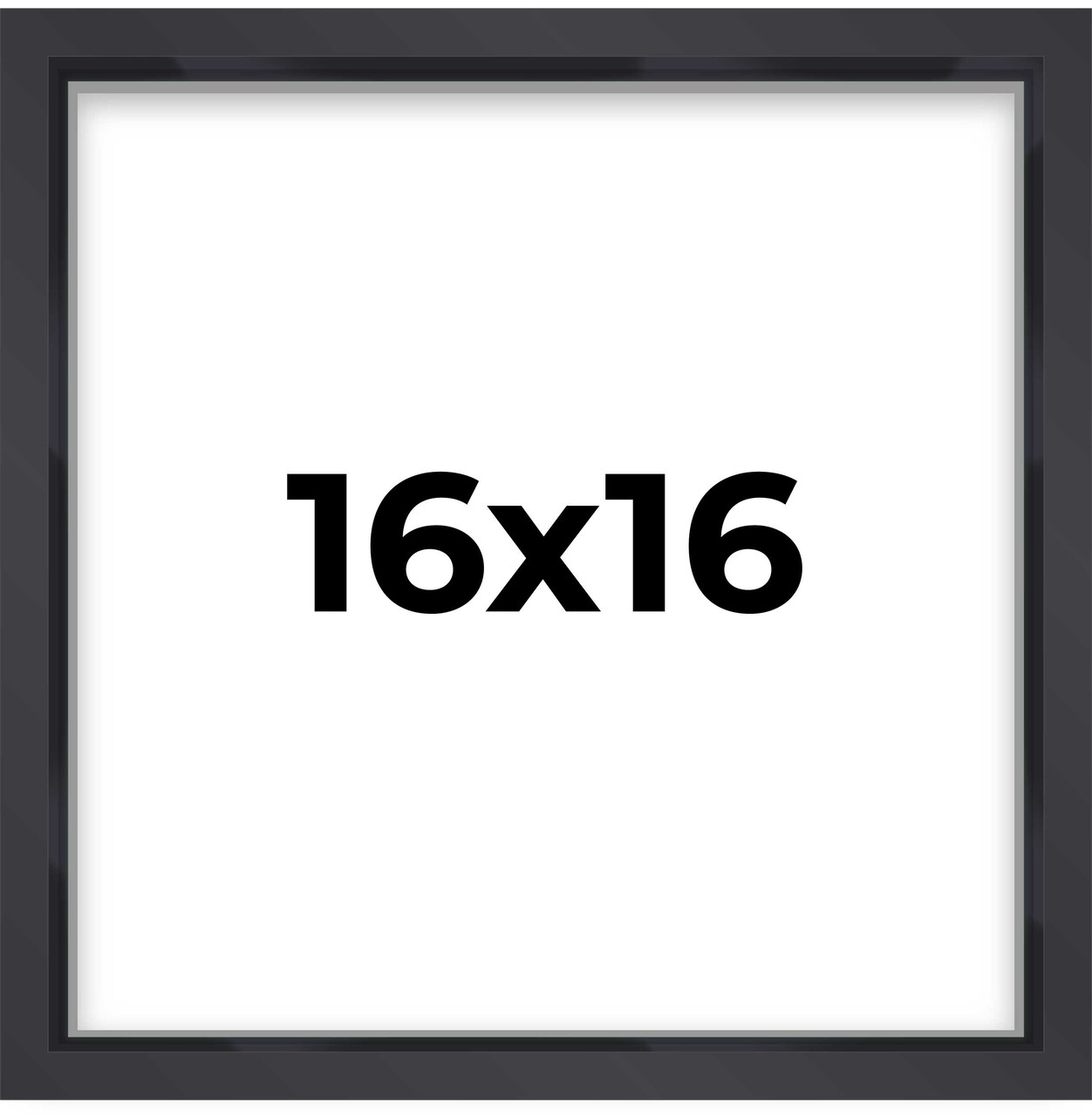 Square Shadow Box 3/4" Depth Black Picture Frame - UV Acrylic, Backing, Hanging Hardware